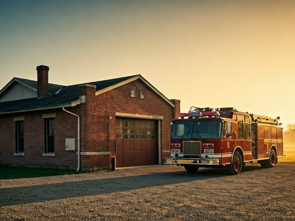 fire truck gravel driveway fire station louisiana