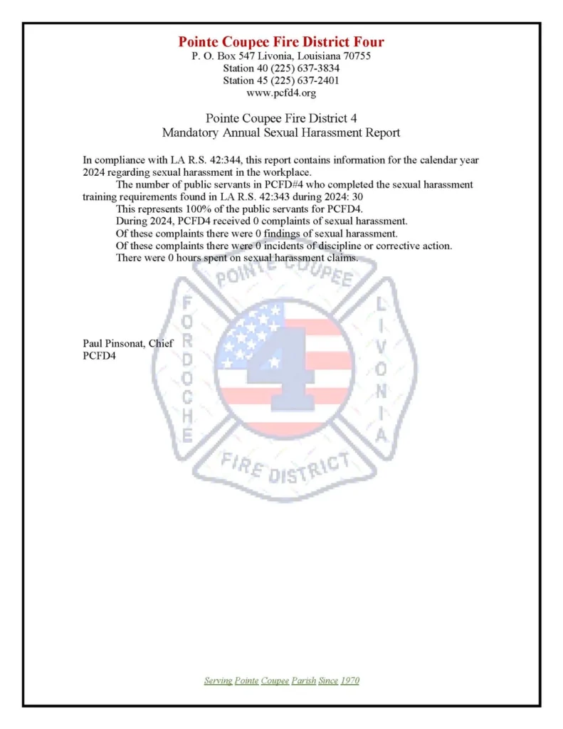 pcfd4 sexual harassment 2024 report cover